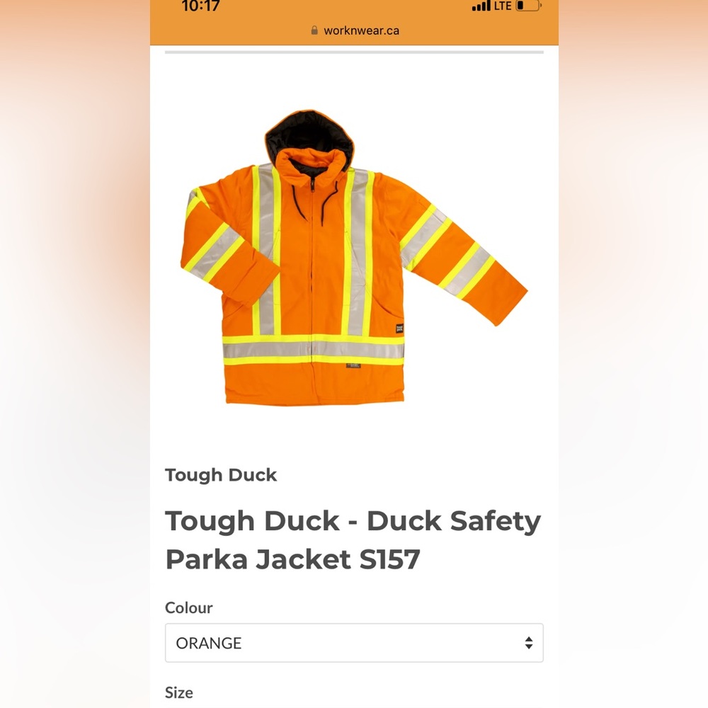 Work King Safety Hooded Duck Parka